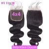 4x4 Body Wave Closure Brazilian Human Hair Free Part 4x4 5x5 Transparent Lace Closure Natural Color Only 100% Remy Human Hair 1