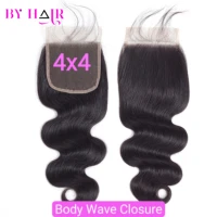 4x4 Body Wave Closure Brazilian Human Hair Free Part 4x4 5x5 Transparent Lace Closure Natural Color Only 100% Remy Human Hair 1