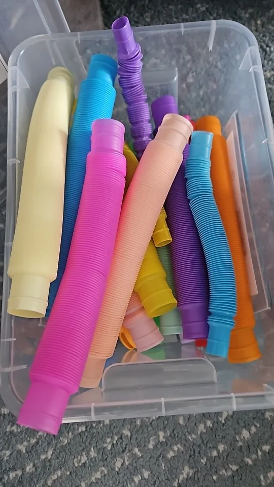 8Pack Large Pop Tubes Fidget Toys Sensory Toy for Stress Anxiety Relief for Children Adults Learning Toys Toddlers Stretch Tube photo review