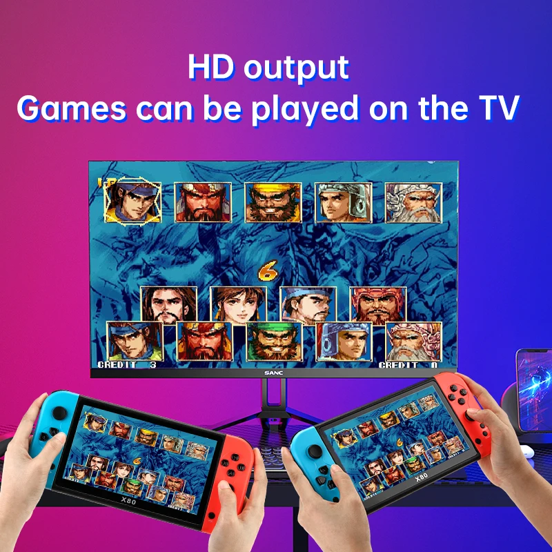 Nieuwe X80 X 50 7-Inch Handheld Game Console Ingebouwde 20000 + Retro Games Draagbare Video Game Console Hd Tv Output Arcade Game Speler