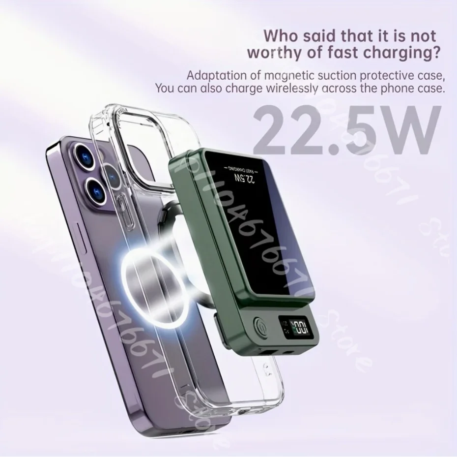 Magnetic Power Bank Wireless 22.5W Ultra Capacity Super Fast Charging Magsafe Powerbank Portable For Iphone 16 Samsung Xiaomi 5