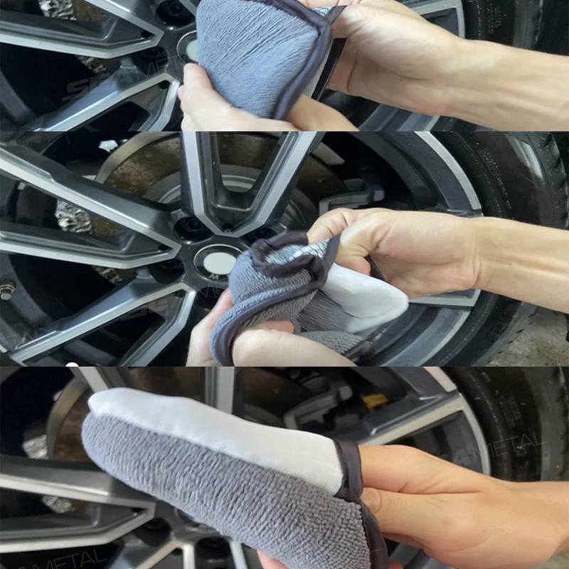 Microfiber Car Cleaning Gloves Car Cleaning Mitt Wheel Microfiber Hub Washing Glove Scratch-Free Wet/Dry Car Interior Accessory Wiping Mitt