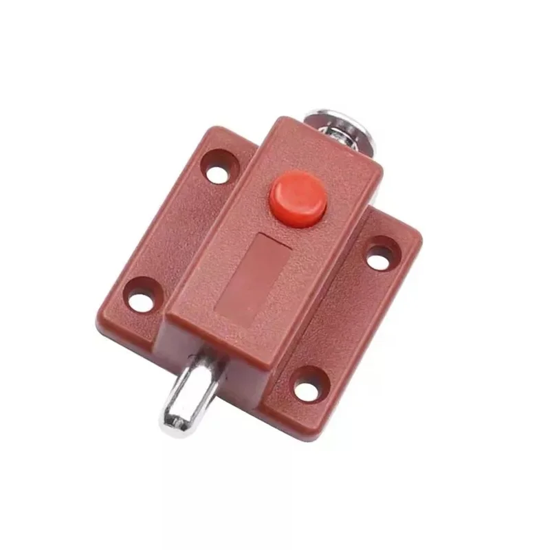 Hot Spring Loaded Press Button ABS Plastic Bolt Sliding Lock Latch For Door Furniture Hardware Accessories