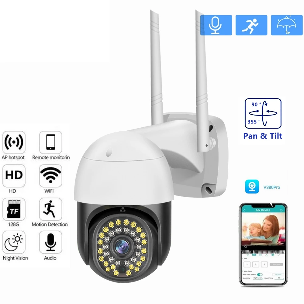 

V380 Pro 3MP Security Outdoor Wireless IP Camera Smart Home Two Ways Audio Waterproof WIFI Security CCTV Camera