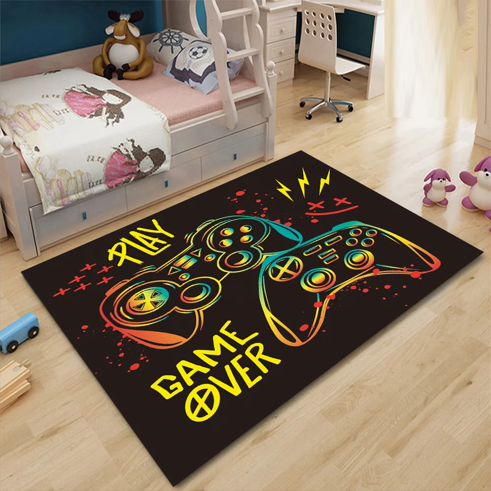 Alfombra de Graffiti Gamer con símbolo de botón de neón, alfombrilla de  suelo antideslizante para puerta de entrada, decoración de sala de estar,  alfombras grandes - AliExpress