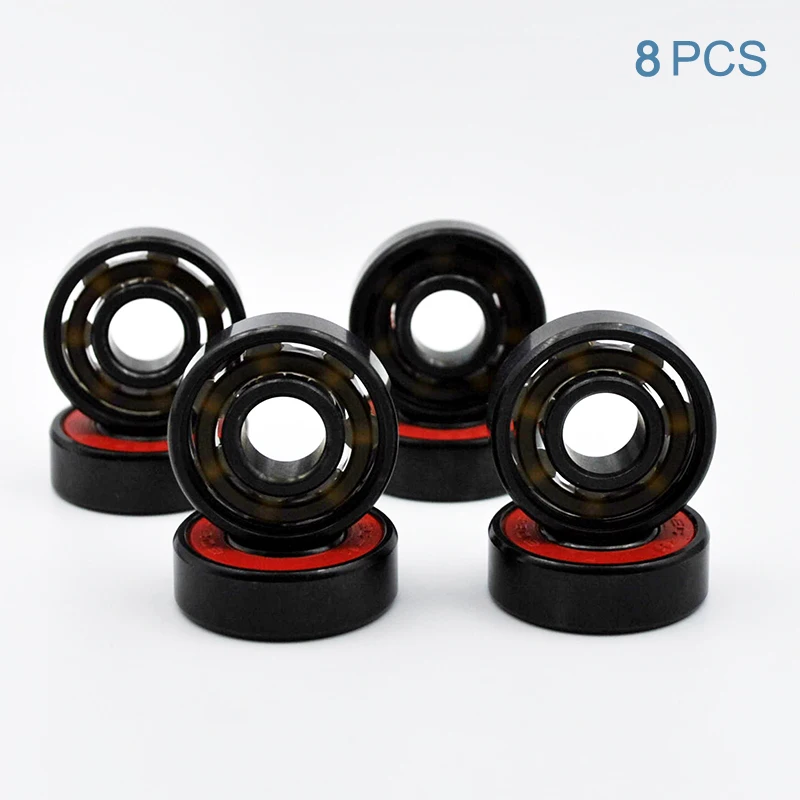 8pcs 608 2RS 하이브리드 세라믹 볼 베어링 8*22*7mm ABEC-11 고속 롤러 스케이트 스케이트 보드 휠 소형 롱 보드 베어링