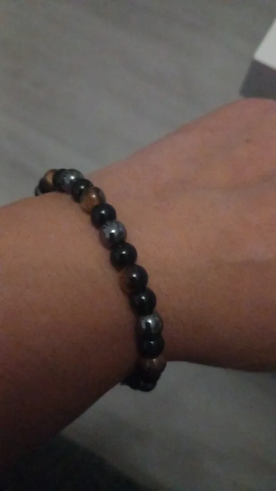 Triple Protection Bracelet: Tiger’s Eye, Obsidian & Hematite photo review