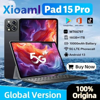 2024 오리지널 패드 15 프로 태블릿, 안드로이드 13, 11 인치, 16GB, 1024GB, 5G 듀얼 SIM 전화 통화, GPS, 블루투스, 와이파이, WPS 태블릿 PC, 신제품