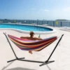 Outdoor Hammock With Adjustable Stand- Stylish Swimming Pool Garden Hammock Bed With Storage Bag, 600lb Capacity Swing Hammock 1