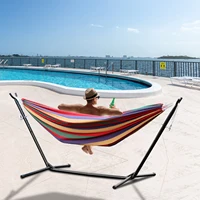 Outdoor Hammock With Adjustable Stand- Stylish Swimming Pool Garden Hammock Bed With Storage Bag, 600lb Capacity Swing Hammock 1