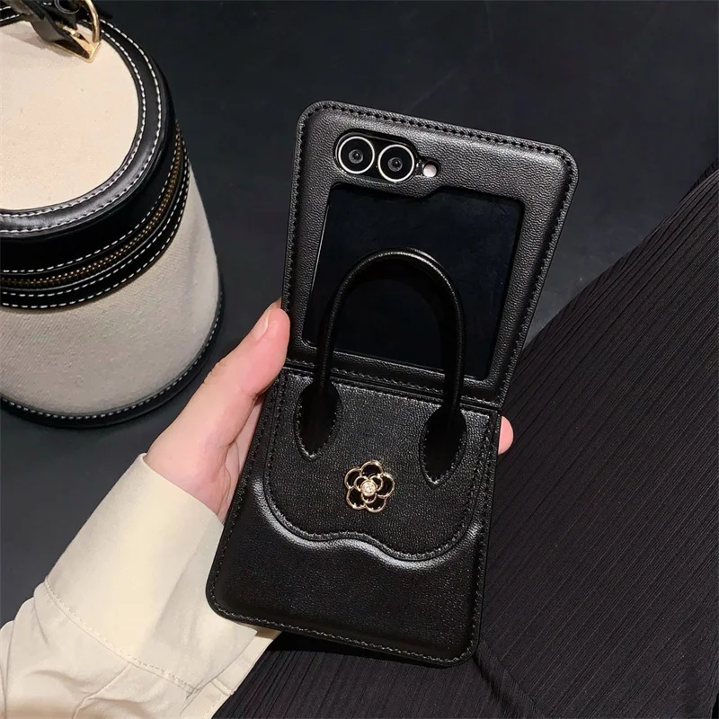 Deluxe 3D Flower PU Leather Handbag with Premium Silk Scarf Phone Case