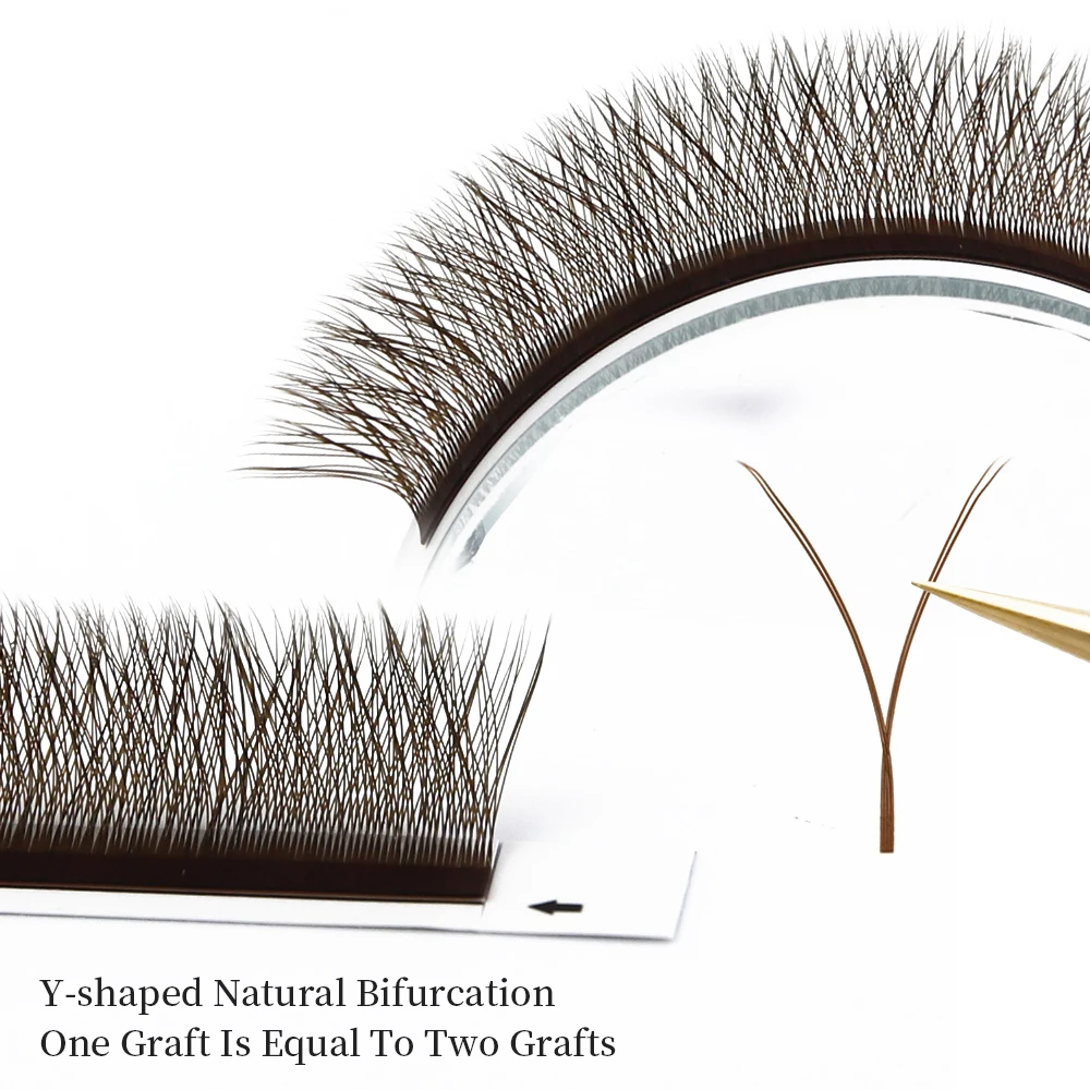 JB Jeyelabeau Natural Brown Eyelash Extensions - Soft Individual Fake Lashes with Dual Tips (7-15mm)