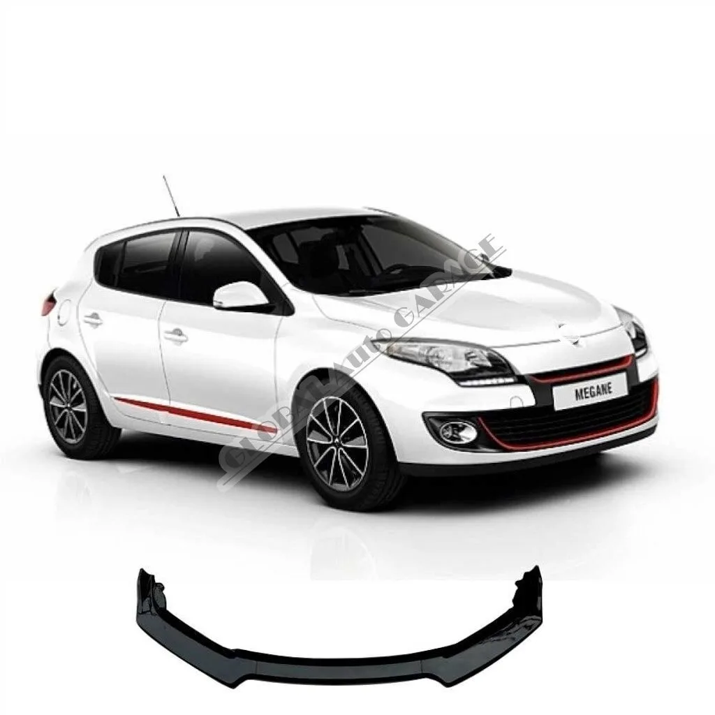 For Renault MEGANE 3 Front Bumper Attachment Lip 2008-2016 Piano Glossy ...