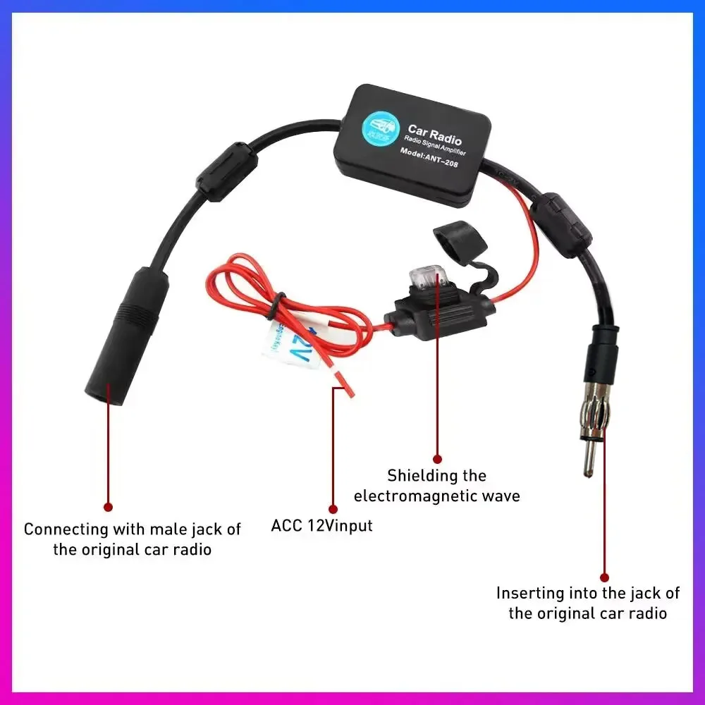KUNFINE Universal Auto Car Radio FM Antenna Signal Booster Amplifier for Marine Car Vehicle Boat RV 12V Signal Antenna Enhance car antenna car accessories fm antenna