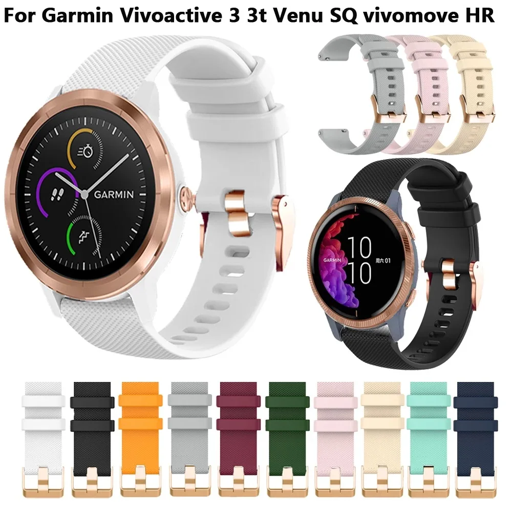 Hæderlig sammenhængende Predictor 18 20 22mm Silicone Watchband Strap for Garmin Vivoactive 4 4S Forerunner  245 645 Vivoactive 3 Smart Bracelet Wristband Strap