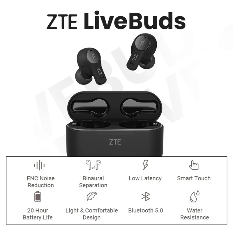 Zte LiveBuds Wireless Earphones Black