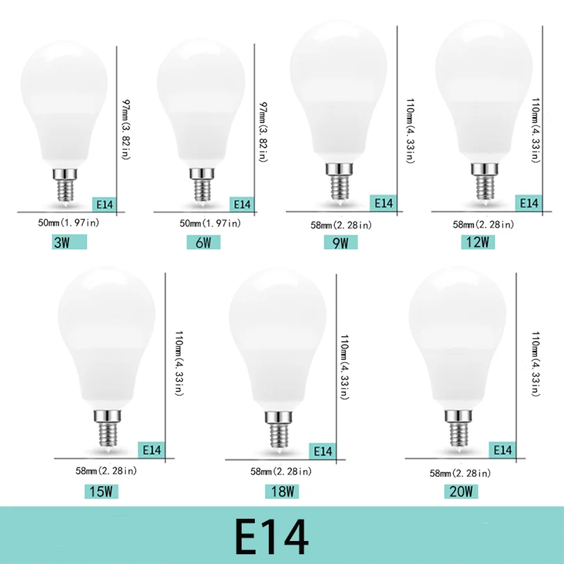 10 stücke 110 V Led-lampe Lampen E26 E27 E14 120 V 3 W 6 W 9 W 12 W 15 W 18 W 20 W Lampada Bombilla Tisch Licht Beleuchtung Wohnzimmer – Detail 4