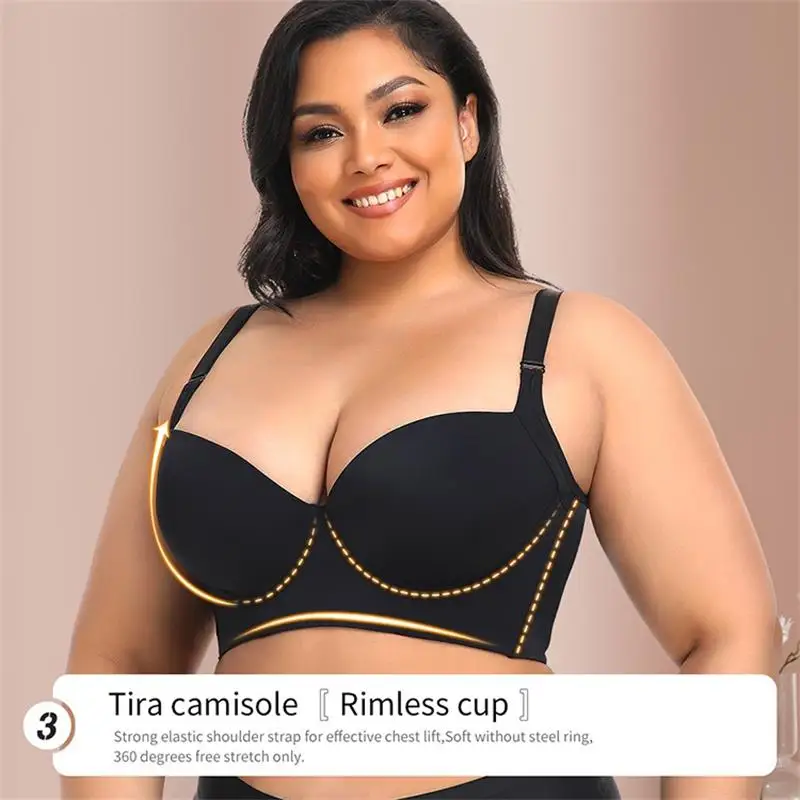 Push Up Bra Hides Side and Back Fat Deep Cup Extra Firm High Compression