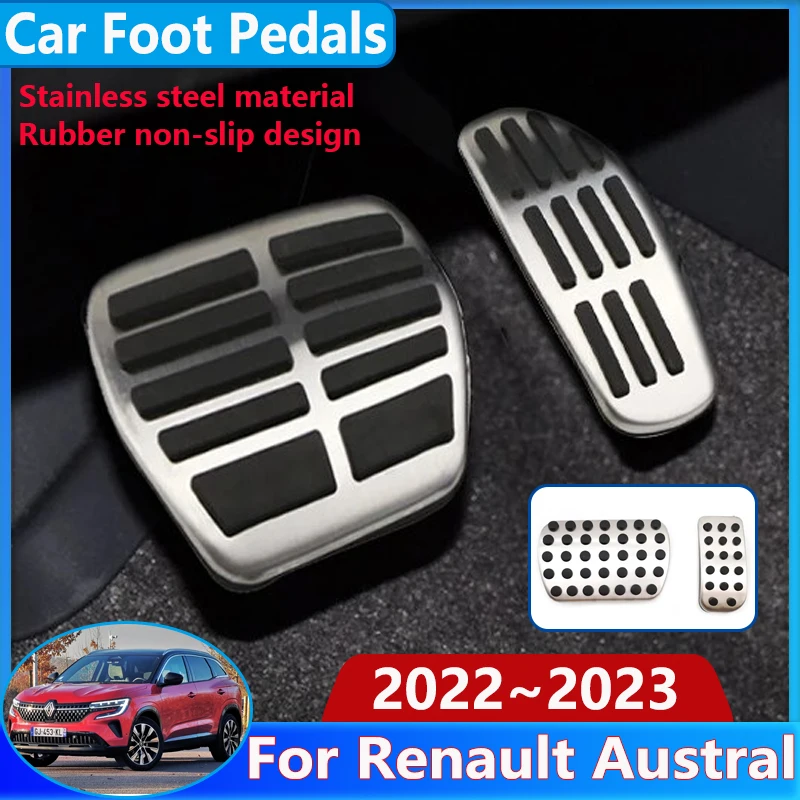 Car Foot Pedals Pad For Renault Austral Accessories Non-slip Rubber Restfoot Stainless Protection Stickers AT MT