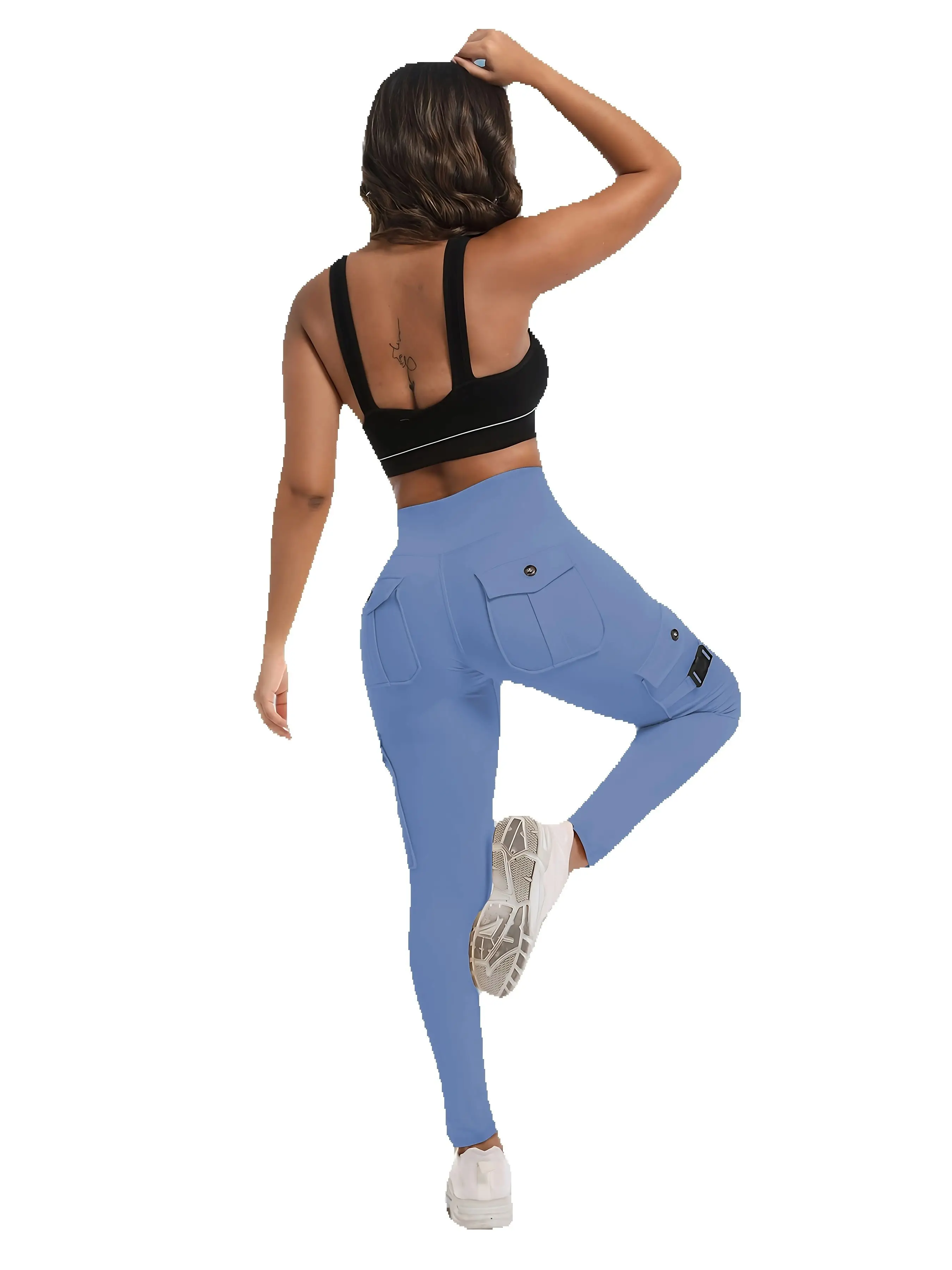 Fitness Women Yoga Leggings Pockets High Waist 4-Way Stretch Tummy Control Gym Clothing Woman Summer Sports Running Pilates