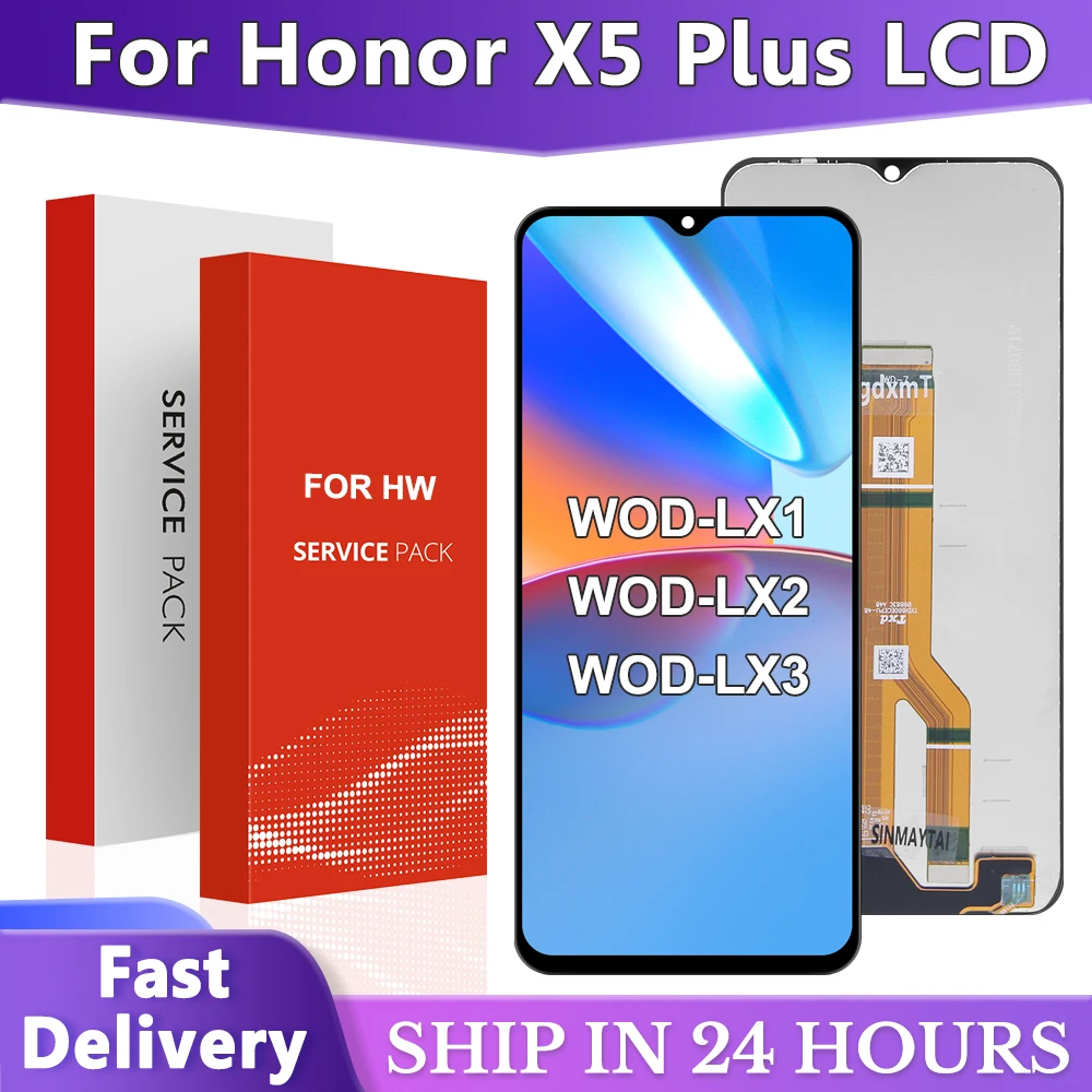 

6,56 ''экран для Honor X5 PLUS, ЖК-дисплей, сенсорный экран в сборе, дигитайзер для телефона, дисплей WOD-LX