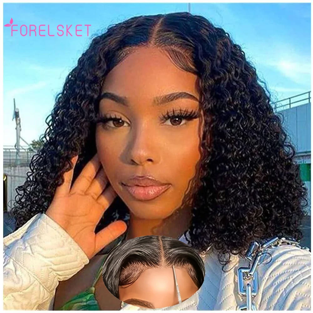 

Glueless Bob Wig Deep Wave Bob Wigs Lace Front Wig Human Hair Lace Pre Cut Hairline Pre Plucked No Glue 6x4 Lace Wig 150%Density