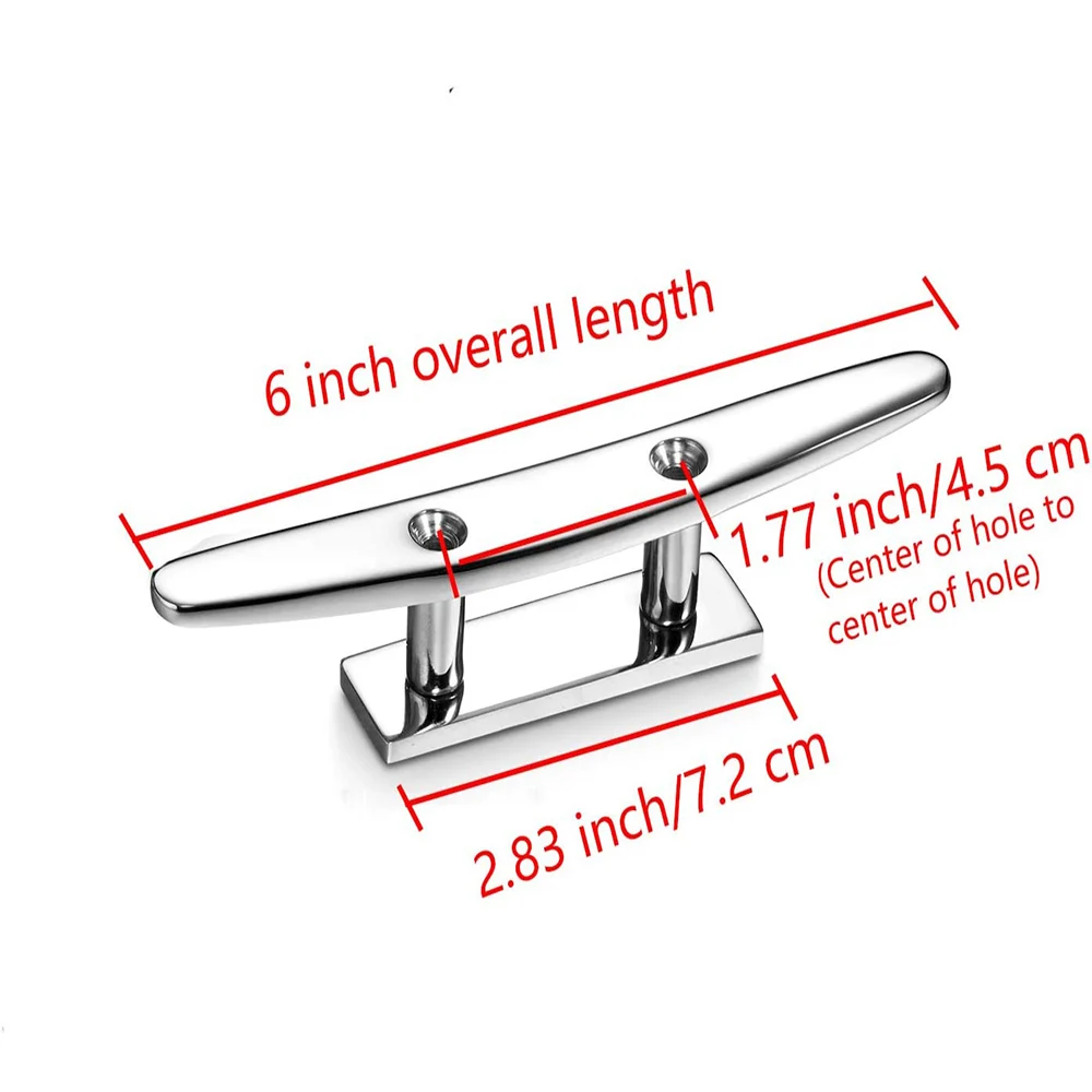 Boat Cleat 6 Inch 1 Pack, Dock Cleat Heavy Duty 316 Stainless Steel,  Include Installation Screws