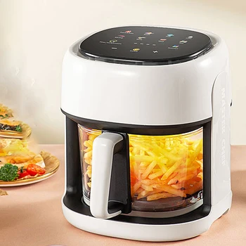 Friggitrice ad aria elettrica intelligente forno a convezione di grande capacità friggitrice senza olio cucina 360 ° cottura finestra visibile elettrodomestico 1