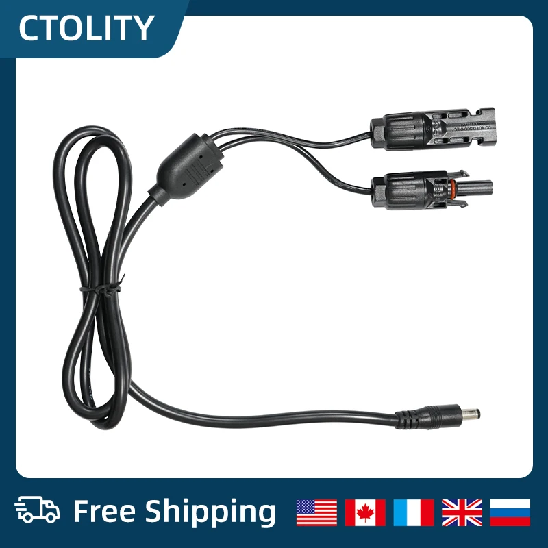 Solar Panel Connector to DC5.5mm*2.1mm Adapter Cable terminal connector solar panel connector cable For Ctolity/Jackery/Bluetti Portable Power Station Solar Generator