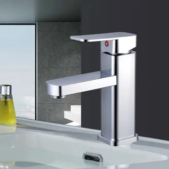 ก๊อกน้ําอ่างล้างหน้าสแตนเลสสแควร์ร้อนและเย็น Dual-ใช้ในครัวเรือนห้องน้ําก๊อกน้ําห้องครัว 2