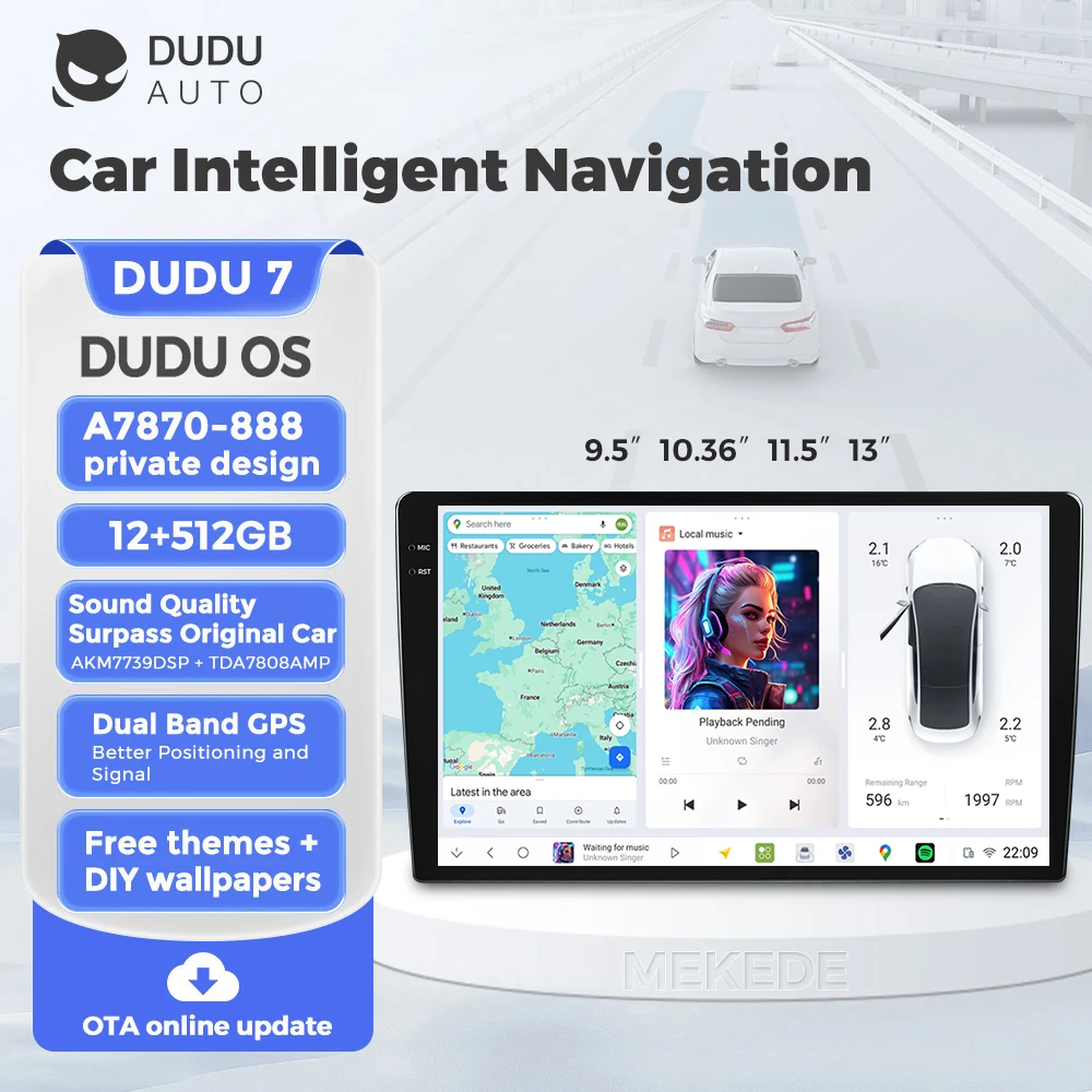 DUDUAUTO DUDU 7 DUDU7 A7870 AKM7739 TDA7808 DSP DTS Android 13