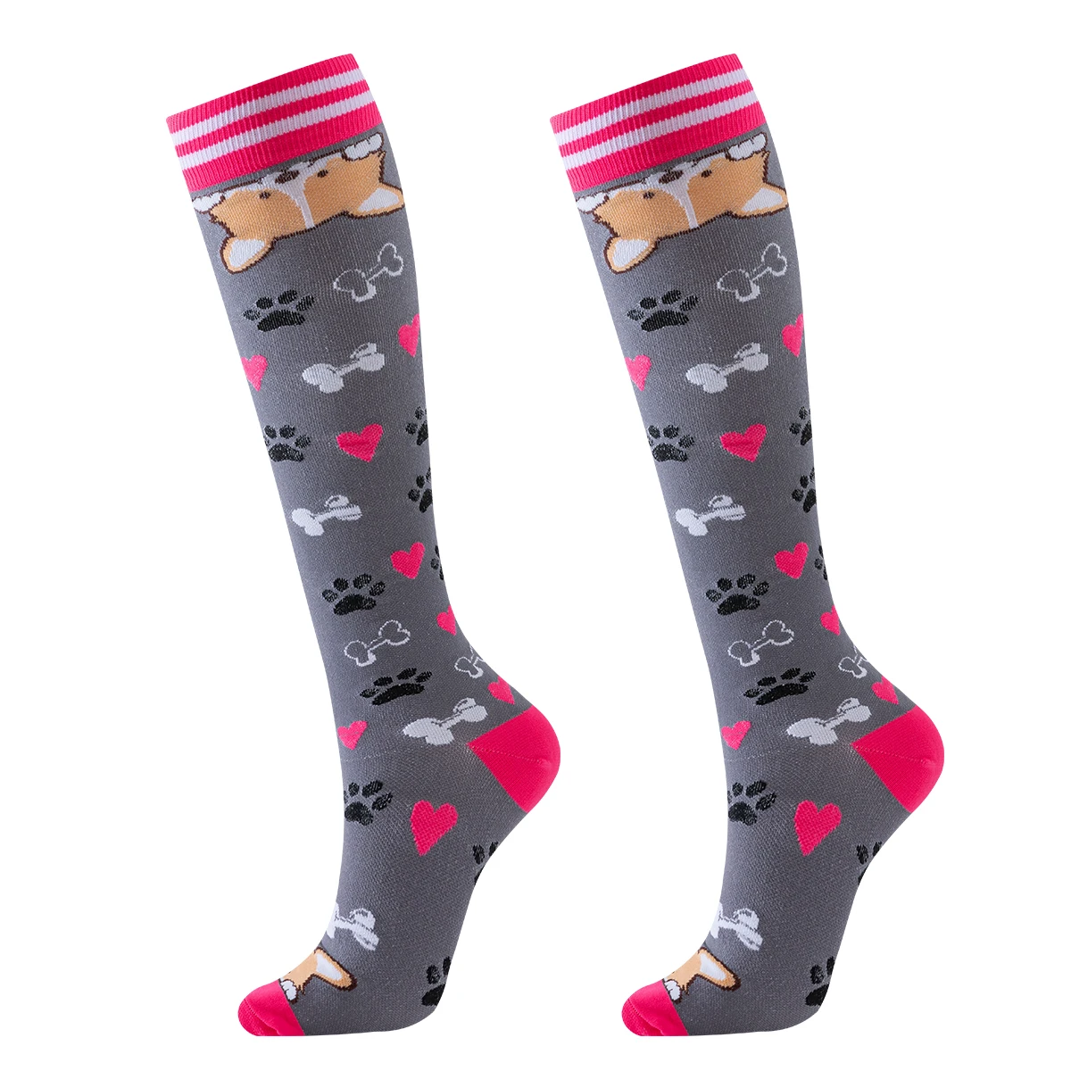 Compression Socks 6 Pairs Dog Nurse Animal Sport For Ladies Women Running