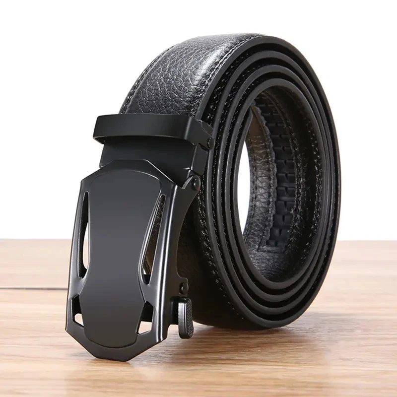 men automatic men's belts wide belts leather belt direct supply black genuine leather luxury brand leather belt mens belt