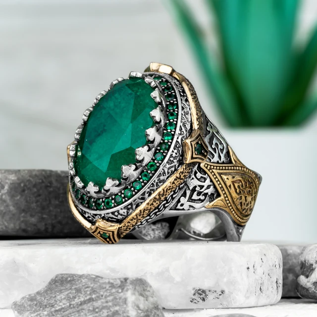 Victorian 15ct Carved Emerald Beetle Motif Antique Ring with Diamonds –  ASSAY