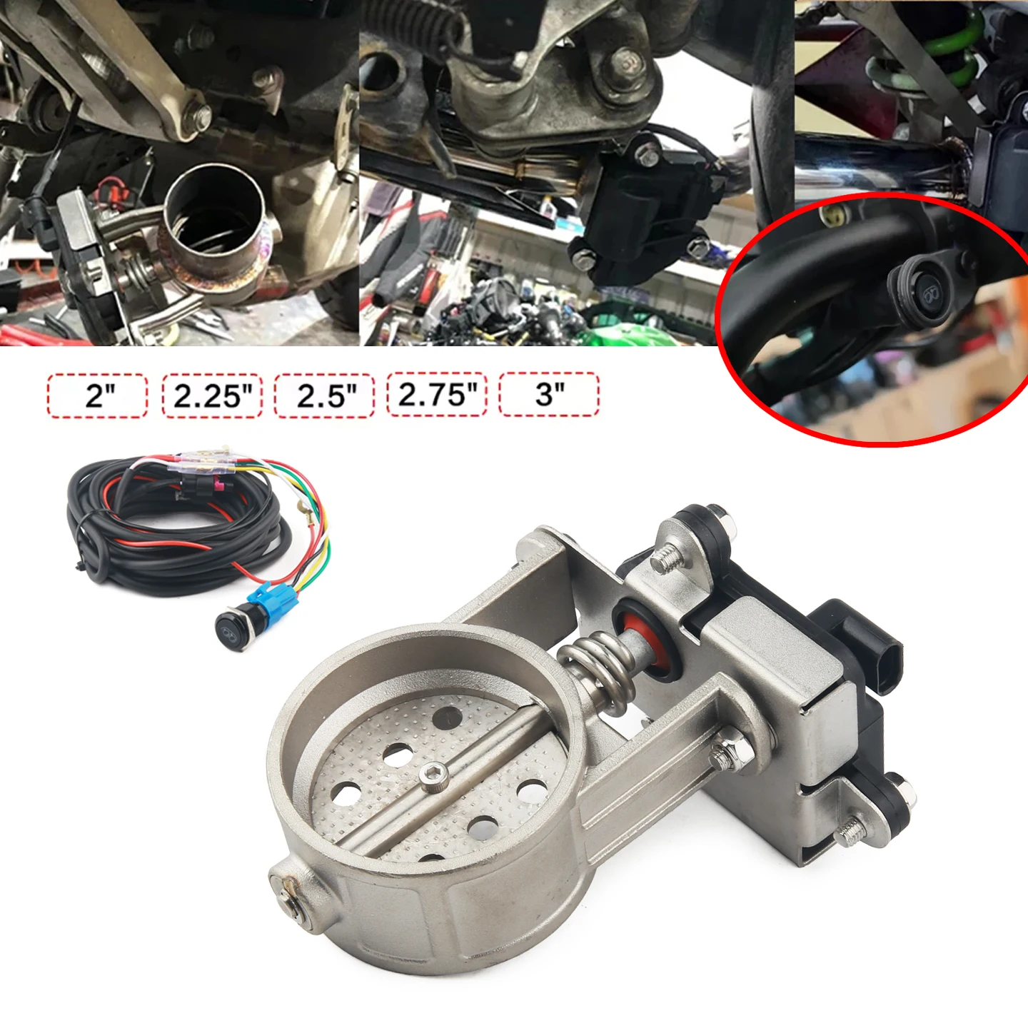 Car/Motorcycle Exhaust Pipe System Locomotive Soundproof Stainless Steel Valve Electronic Switch Button Control 51/60/63/70/76m