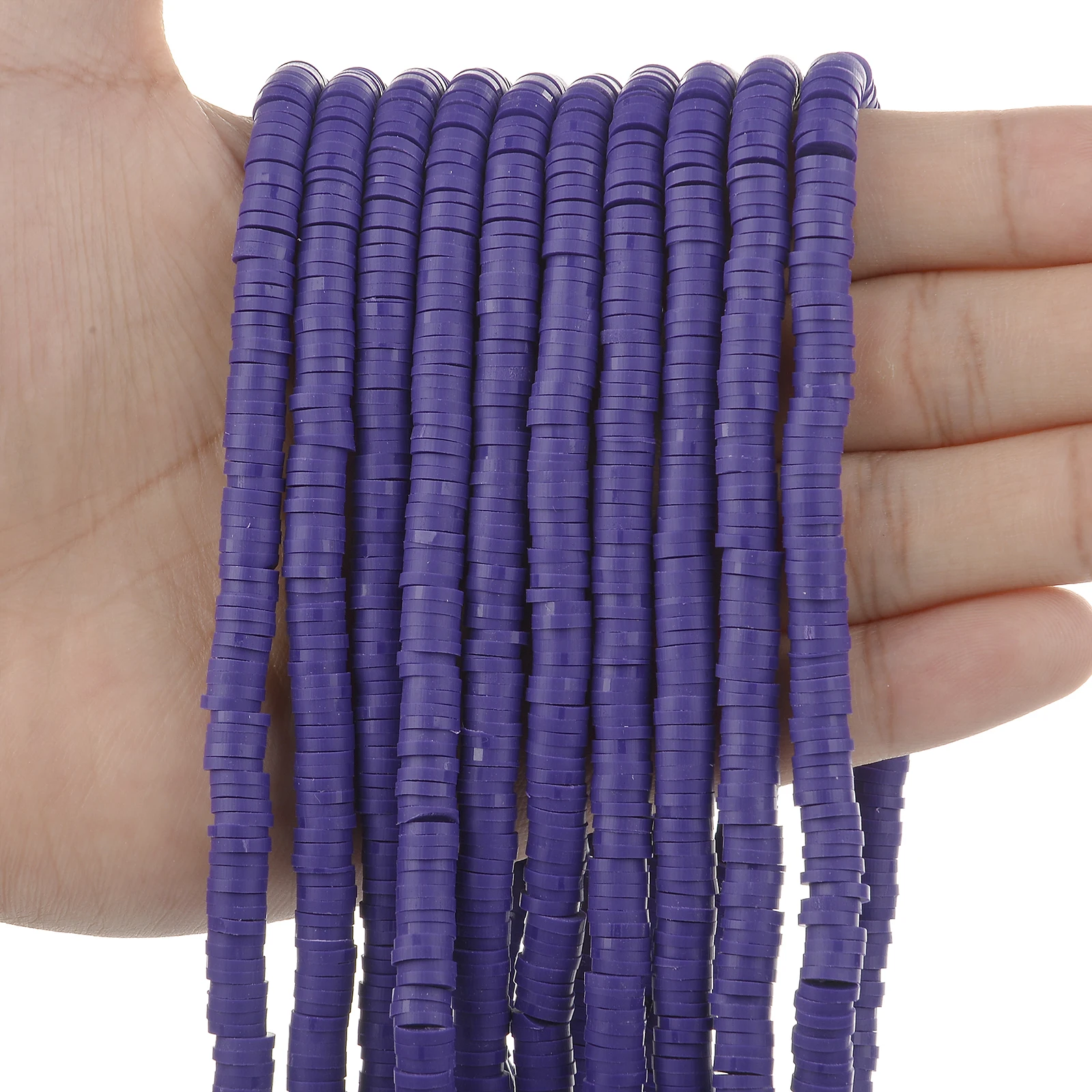 thumbnail image 1 of 350 piezas/lote de cuentas de arcilla polimérica redondas planas de 6 mm hechas a mano, cuentas espaciadoras sueltas Heishi para hacer joyas, pulseras y collares DIY, 1 of 5