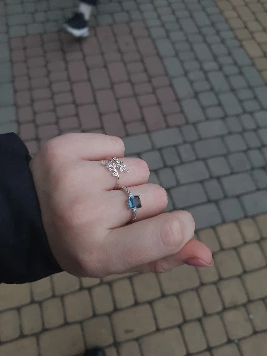 Fyrkantig Blå Serie Sten Kvinnor Ringar Enkel Minimalistisk Pinky Tillbehör Ringband Elegant Förlovningssmycke Ringar