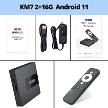  Mecool KM7 Amlogic S905Y4 ATV Box LPDDR4 Android 11 4GB 64GB Dual WIFI Google Certified 2G 16G Support 4K Set Top Box 