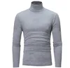 Running T-shirt Men's Slim Fit Basic Turtleneck High Collar Pullover Male Autumn Spring Thin Tops Basic Bottoming Plain T-shirt 3