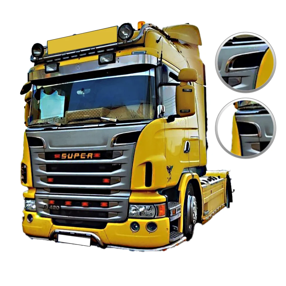 Accessoire extérieur de garniture de calandre chromée en acier inoxydable,  pour les camions Scania série R-G