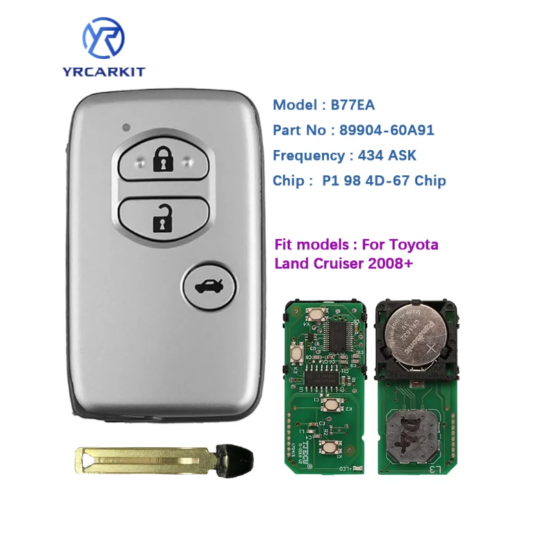 A433-3-pulsanti-Toyota-Land-Cruiser-2008-Smart-Key-B77EA-P1-98-4D-67-Chip-433MHz.png A433 3 pulsanti Toyota Land Cruiser 2008 Smart Key B77EA P1 98 4D-67 Chip 433MHz muslimah Keyless Smart Remote key - A433 3 pulsanti Toyota Land Cruiser 2008 Smart Key B77EA P1 98 4D 67 Chip 433MHz