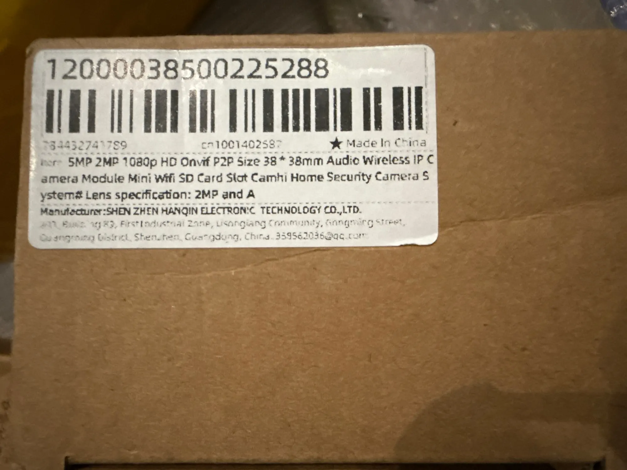 5MP 2MP 1080P HD Onvif P2P Size 38*38mm Audio Wireless IP Camera Module Mini Wifi SD Card Slot Camhi Home Security Camera System photo review