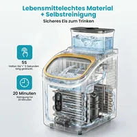 Chauffe-glaçons électrique LOEFME avec réservoir d'eau extérieur de 1,5 litre, 13 glaçons solides et cycle de nettoyage pour cuisine et bureau 6
