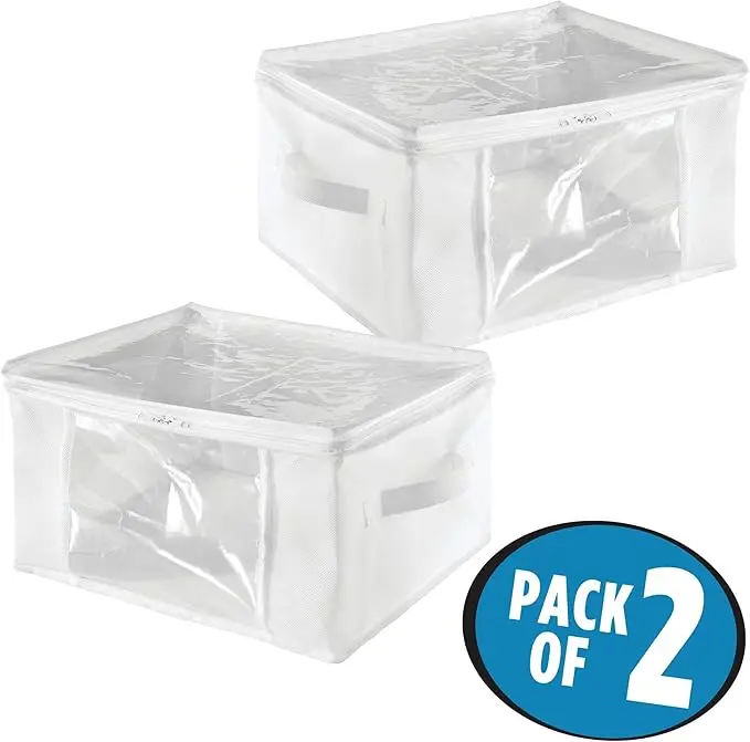 2-pack fabric storage zipper bags, medium. 16x12x8 inches, ideal for organizing small items, offering compact and functional 6