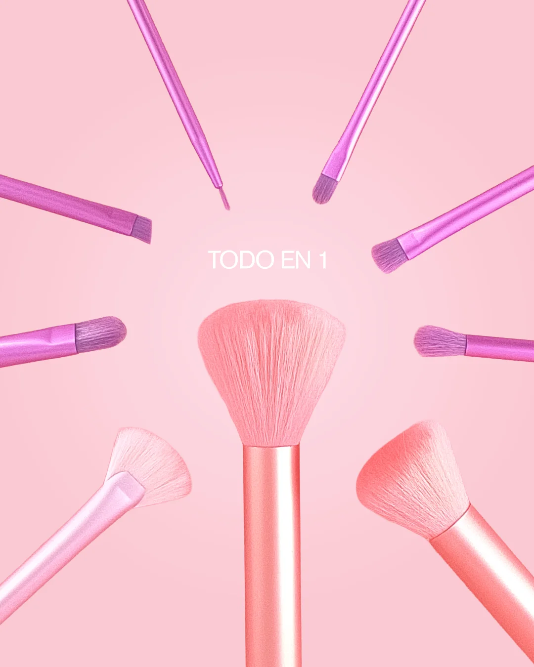 Set de Brochas de maquillaje PINK KEY, maquillaje mujer, maquillaje, face makeup, todo tipo de sombra de ojos, base, corrector en polvo, bronceador, colorete, delineador de ojos, pinceles profesionales, makeup brushes