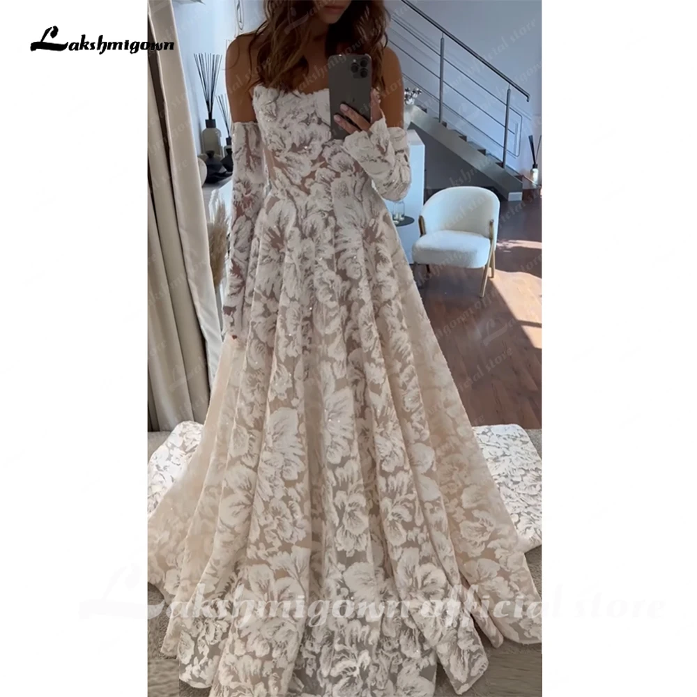 Customized Boho Wedding Dress Beach Bride Dresses Backless Puff Wedding Gowns for Women Custom Made vestido de novia sirena 3