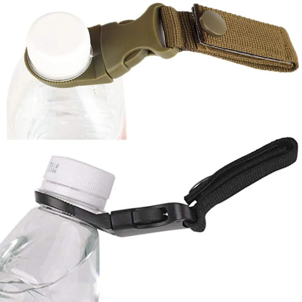 Water Bottle Holder Quickdraw Carabiner outdoor hike Buckle tool molle attach webbing backpack Hanger Hook camp clip hang clasp