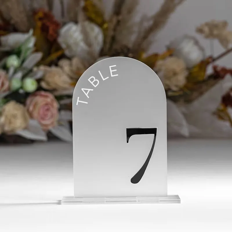 Frosted Acrylic Arch Table Numbers Wedding Decor Sign