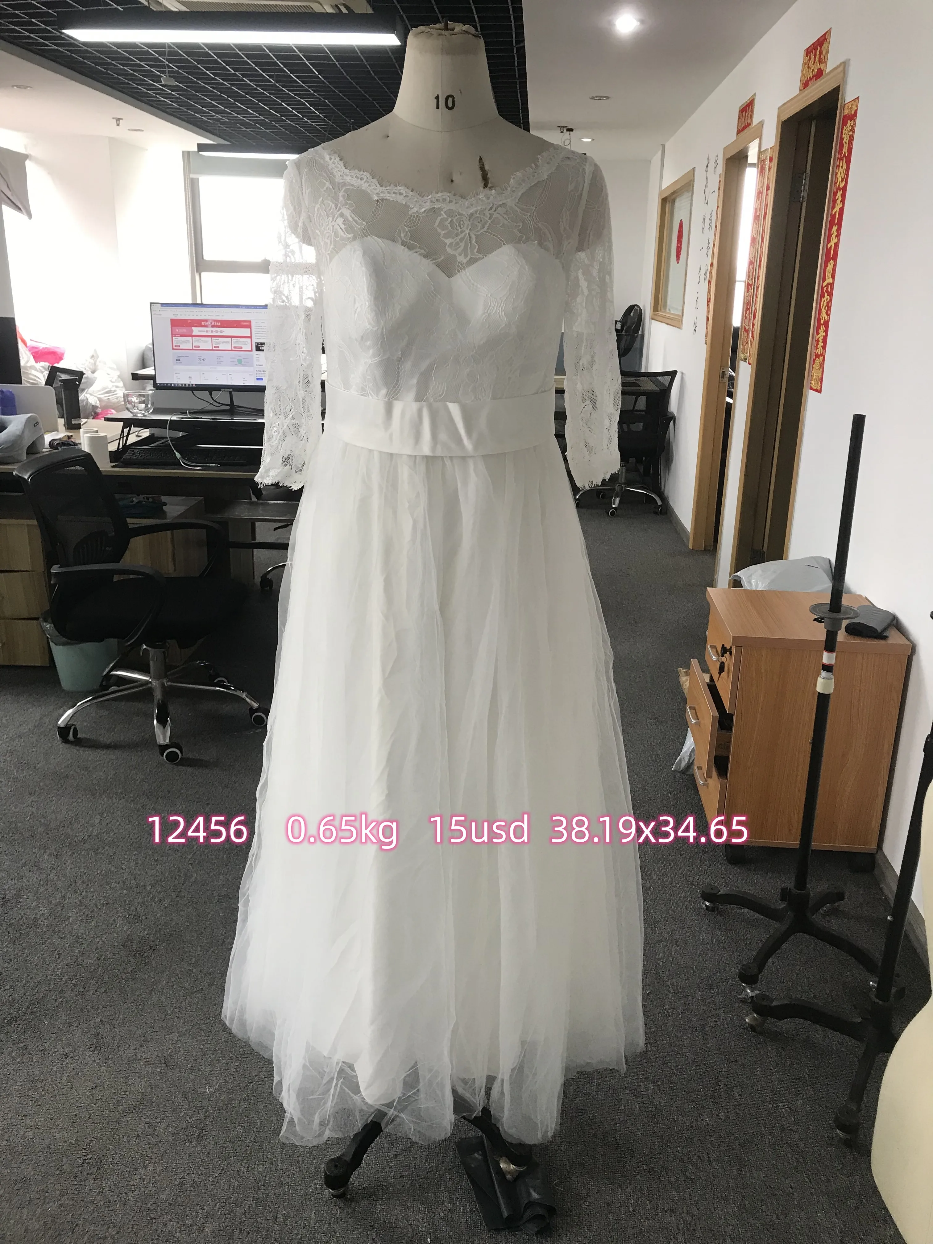 Недорогие садовые Свадебные платья CloverBridal с длинным рукавом для женщин 2022 трапециевидная атласная ткань скидка Короткое свадебное платье 1164