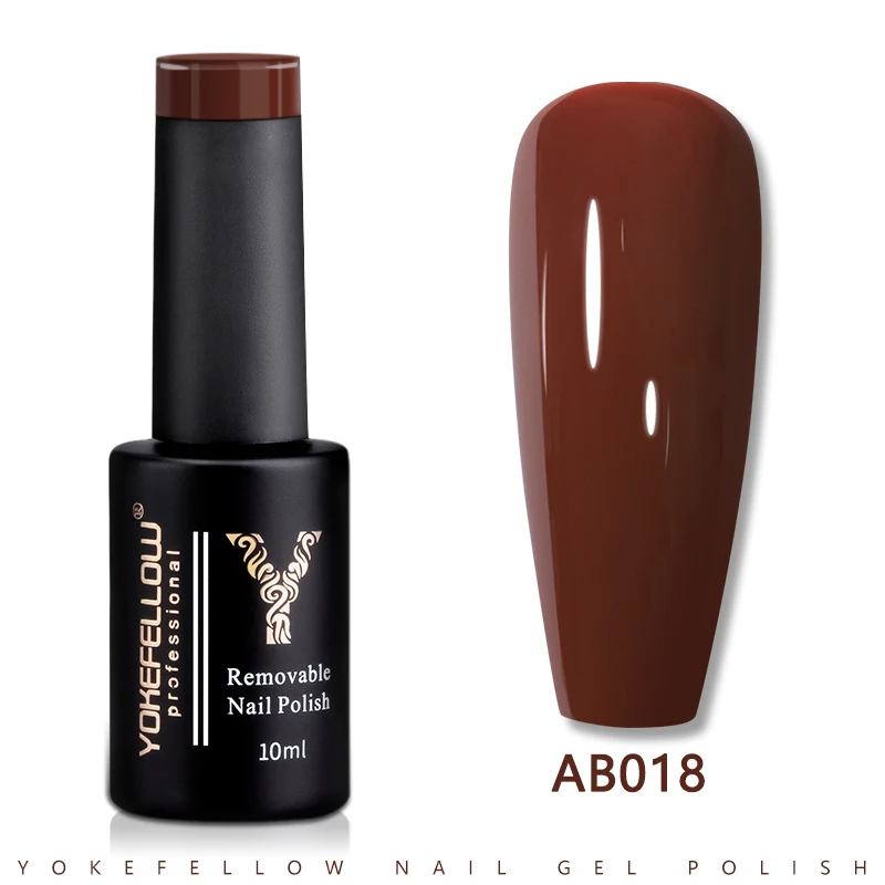 

YOKEFELLOW UV LED Gel Nail Polish Brown AB018 10ML Professional Semi-permanent Gel Varnishes for Nails